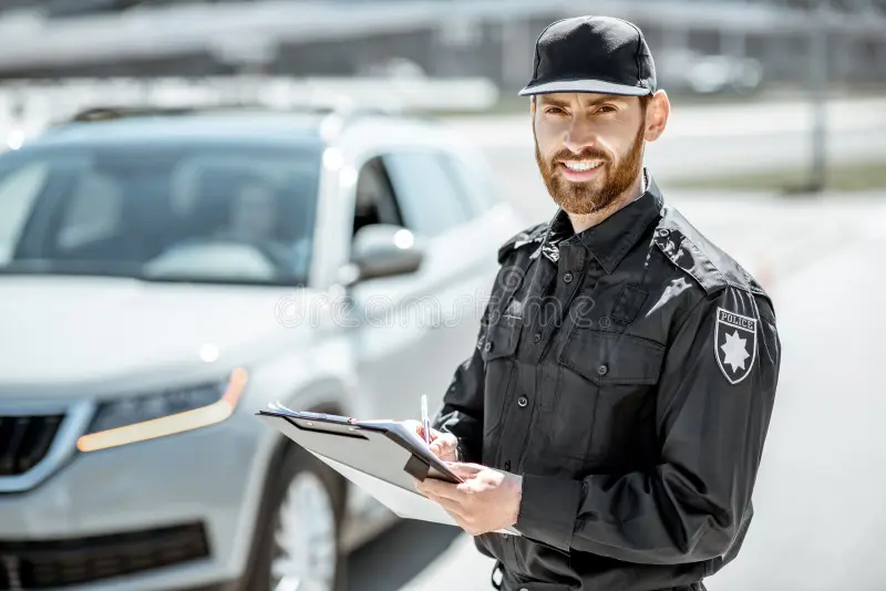 portrait-policeman-road-portrait-handsome-policeman-uniform-standing-front-car-roadside-145738346