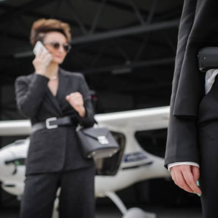Celebbrity bodyguard and VIP protection services. Black suit and handsfree. Special forces. Police